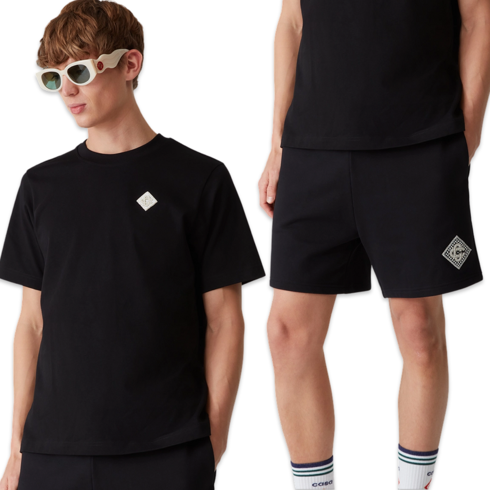 Casablanca Pearl Monogram Shorts & Tee Set 'Black'