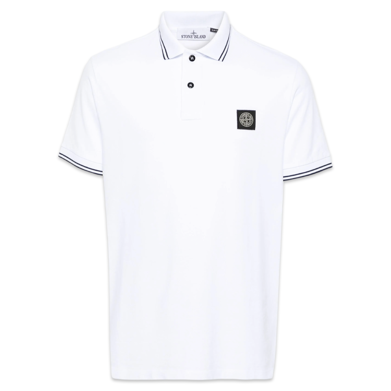 Stone Island Small Compass Logo Polo T-Shirt 'White'