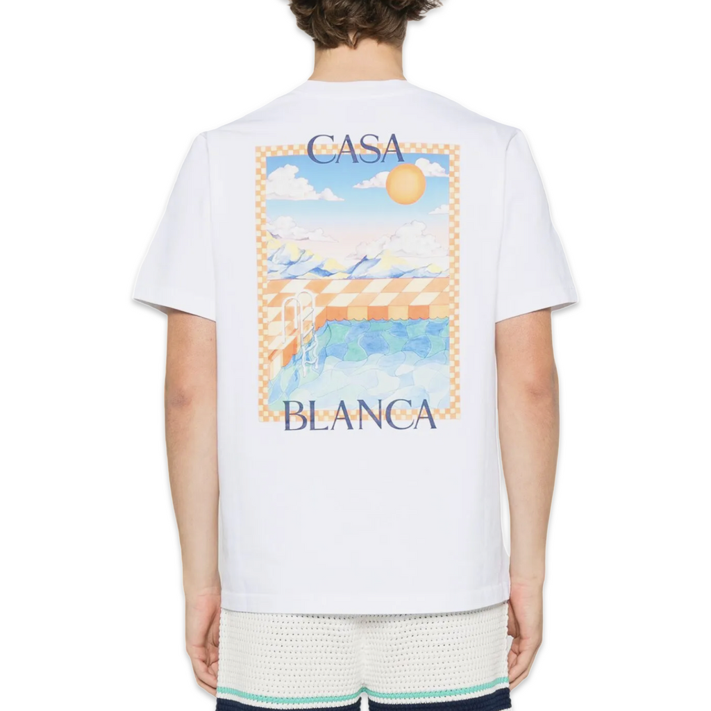 Casablanca Blue & Orange Logo T-Shirt 'White'
