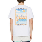 Casablanca Blue & Orange Logo T-Shirt 'White'