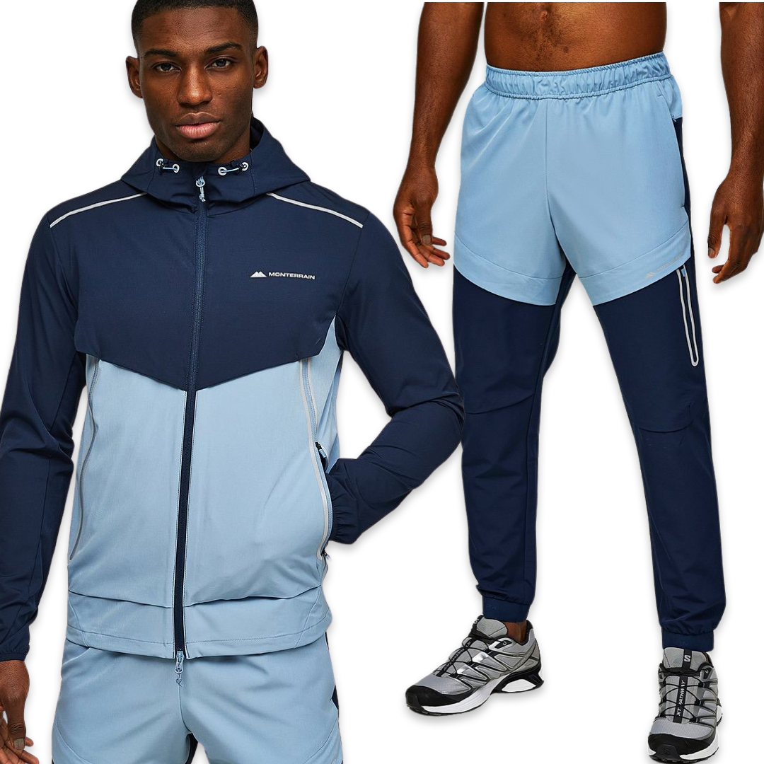 Monterrain Nylon Tracksuit ‘Navy & Baby Blue’