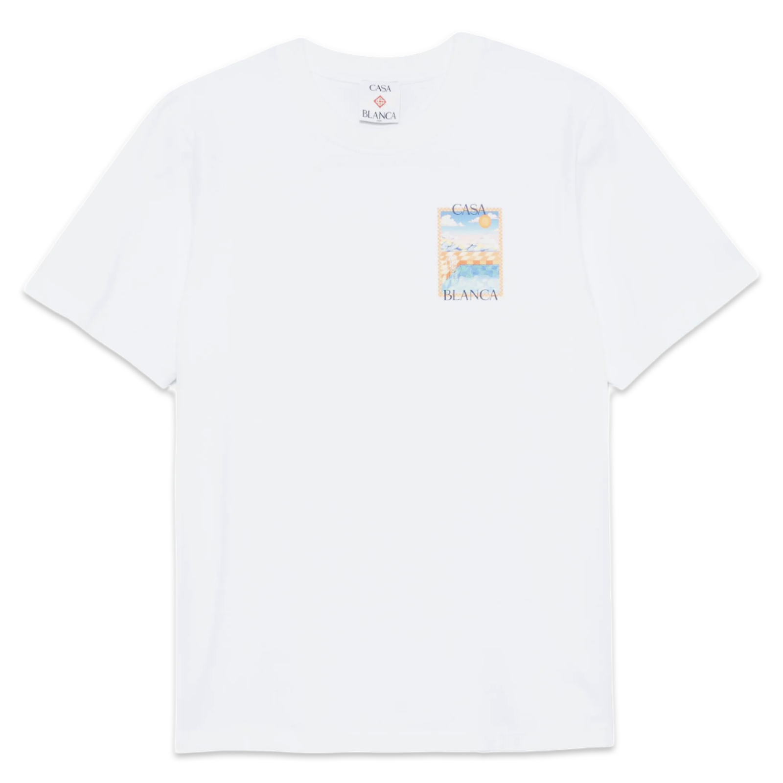 Casablanca Blue & Orange Logo T-Shirt 'White'