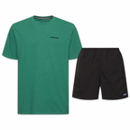 Patagonia Shorts & Tee Set ‘Green & Black’