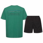 Patagonia Shorts & Tee Set ‘Green & Black’