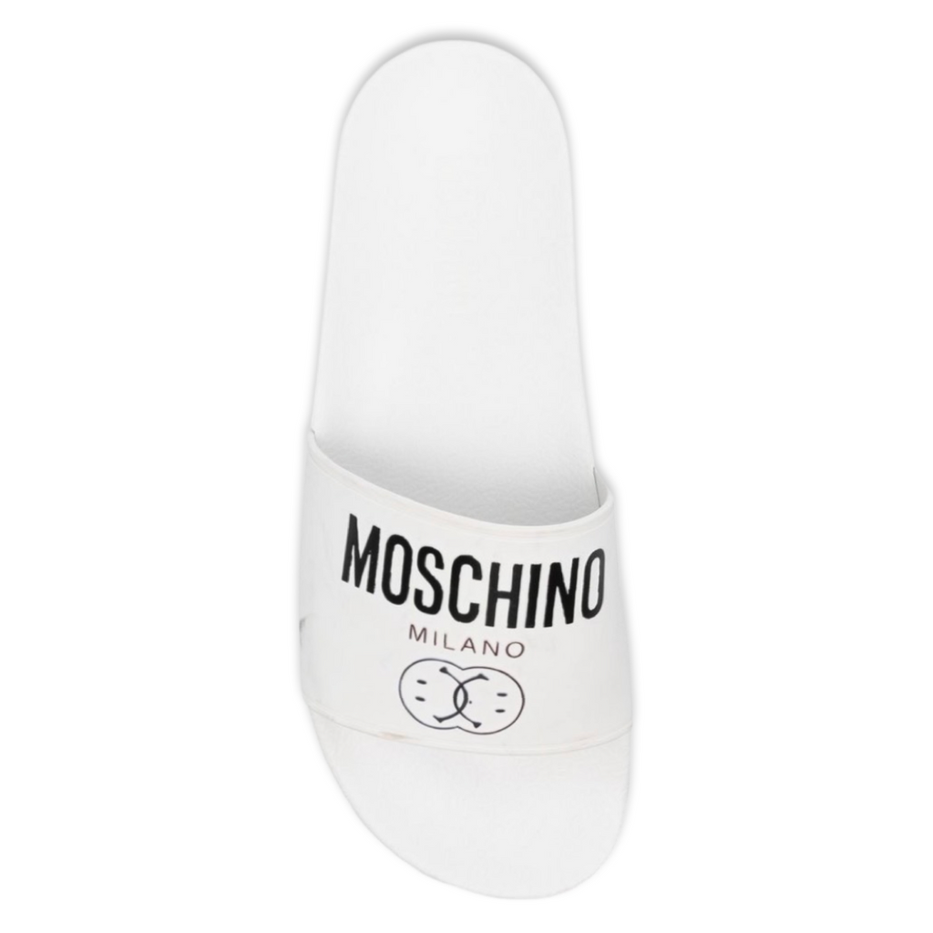 Moschino Smiley Logo Slides 'White'