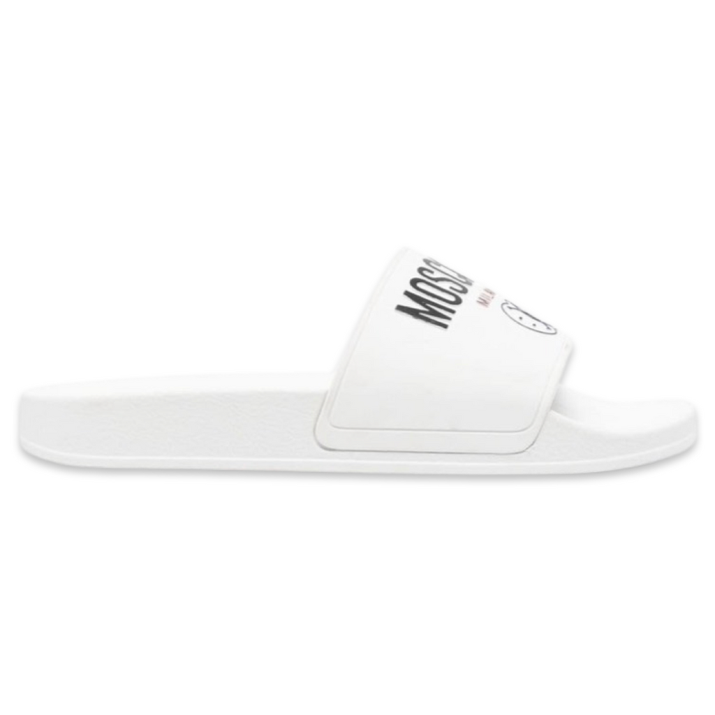 Moschino Smiley Logo Slides 'White'